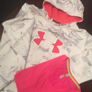 Under armor hoodie and workout tee